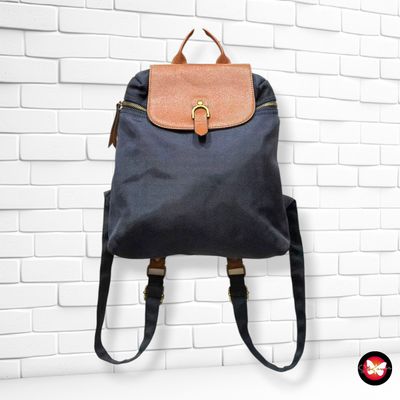 **HOY** Mochila  color Azul marino y marrón Talla MEDIANO
