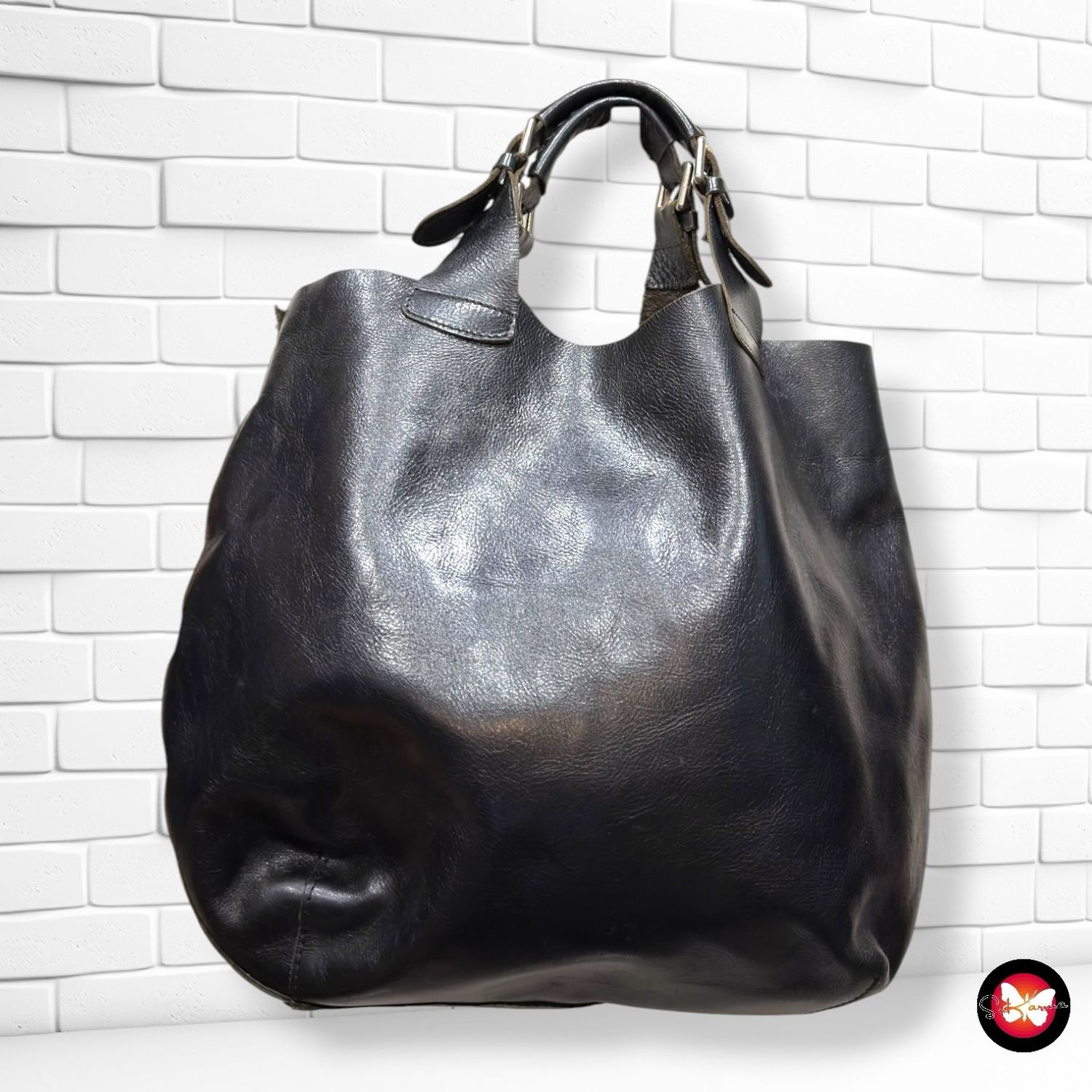 **HOY** Bolso de hombro de piel  color Negro Talla GRANDE