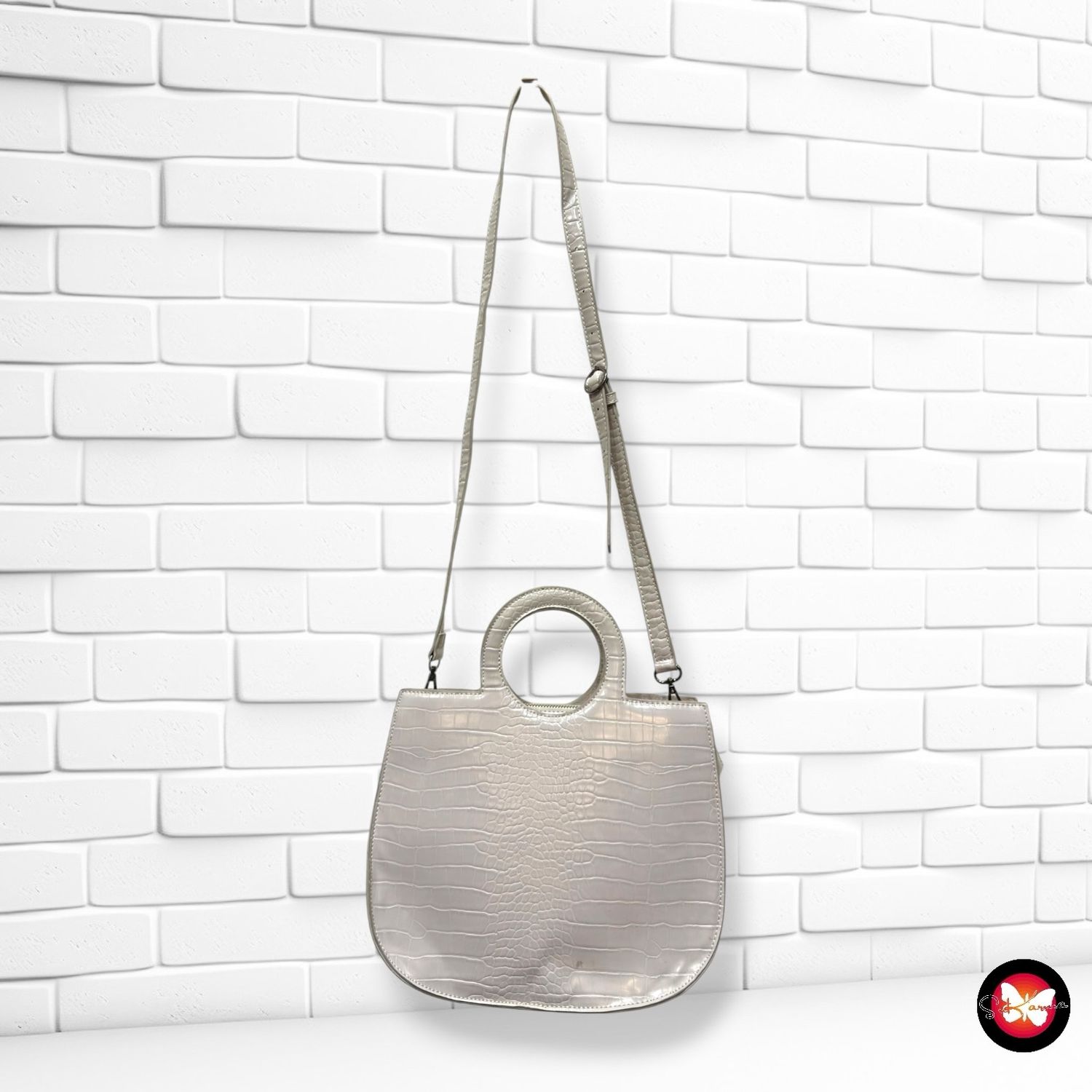 **HOY** Bolso bandolera / de mano efecto cocodrilo RESERVED color Gris Talla MEDIANO