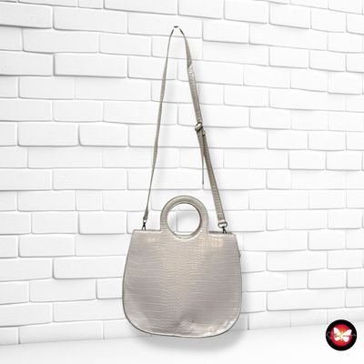 **HOY** Bolso bandolera / de mano efecto cocodrilo RESERVED color Gris Talla MEDIANO