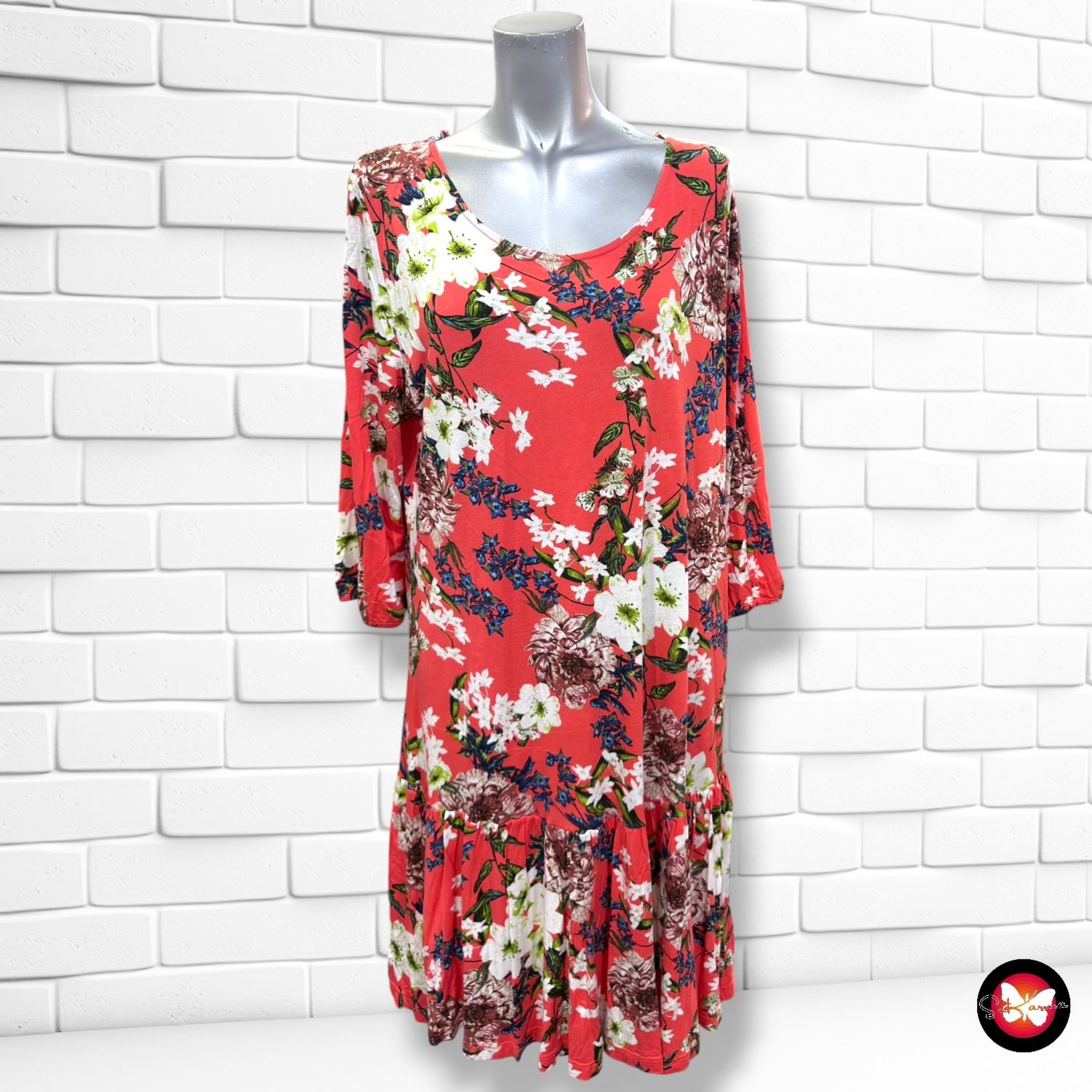 **HOY** Vestido de media manga de flores S.OLIVER color Varios Talla 48