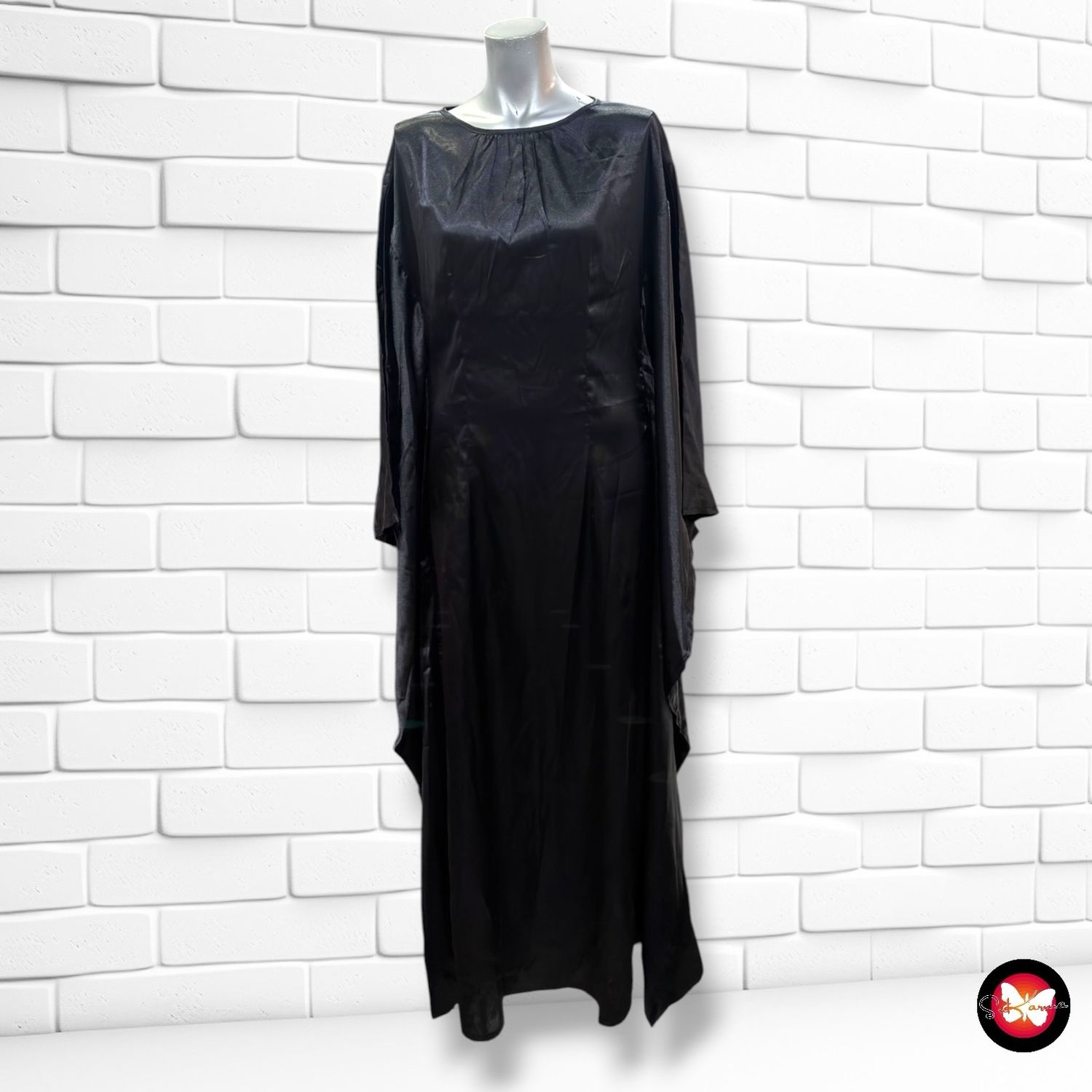 **HOY** Vestido largo de noche satinado SHEIN color Negro Talla S