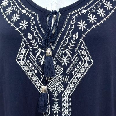 **HOY** Camiseta de manga corta con bordados CANDA color Azul marino Talla L