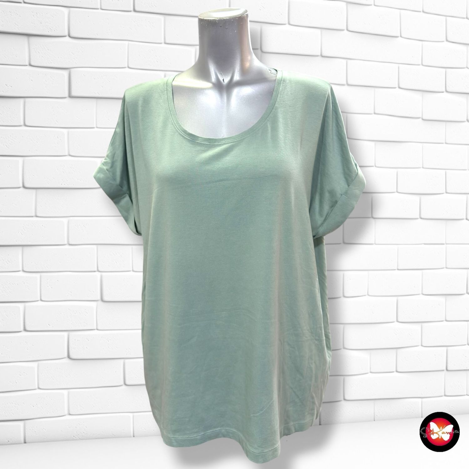 Camiseta de manga corta básica ONLY color Verde salvia Talla L