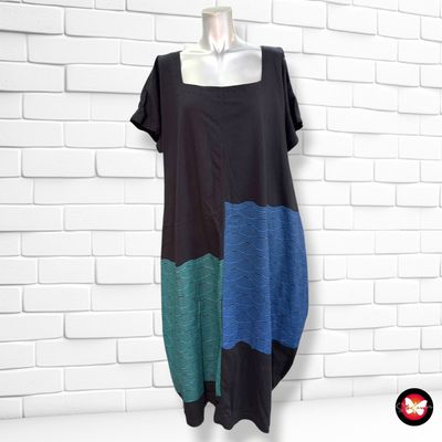 **HOY** Vestido midi PYGMEES color Negro, azul y verde Talla XXL