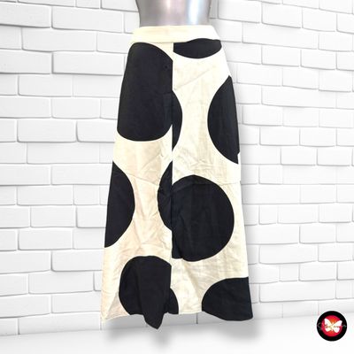 **HOY** Falda larga con maxi lunares ULLA POPKEN color Crema y negro Talla 50/52