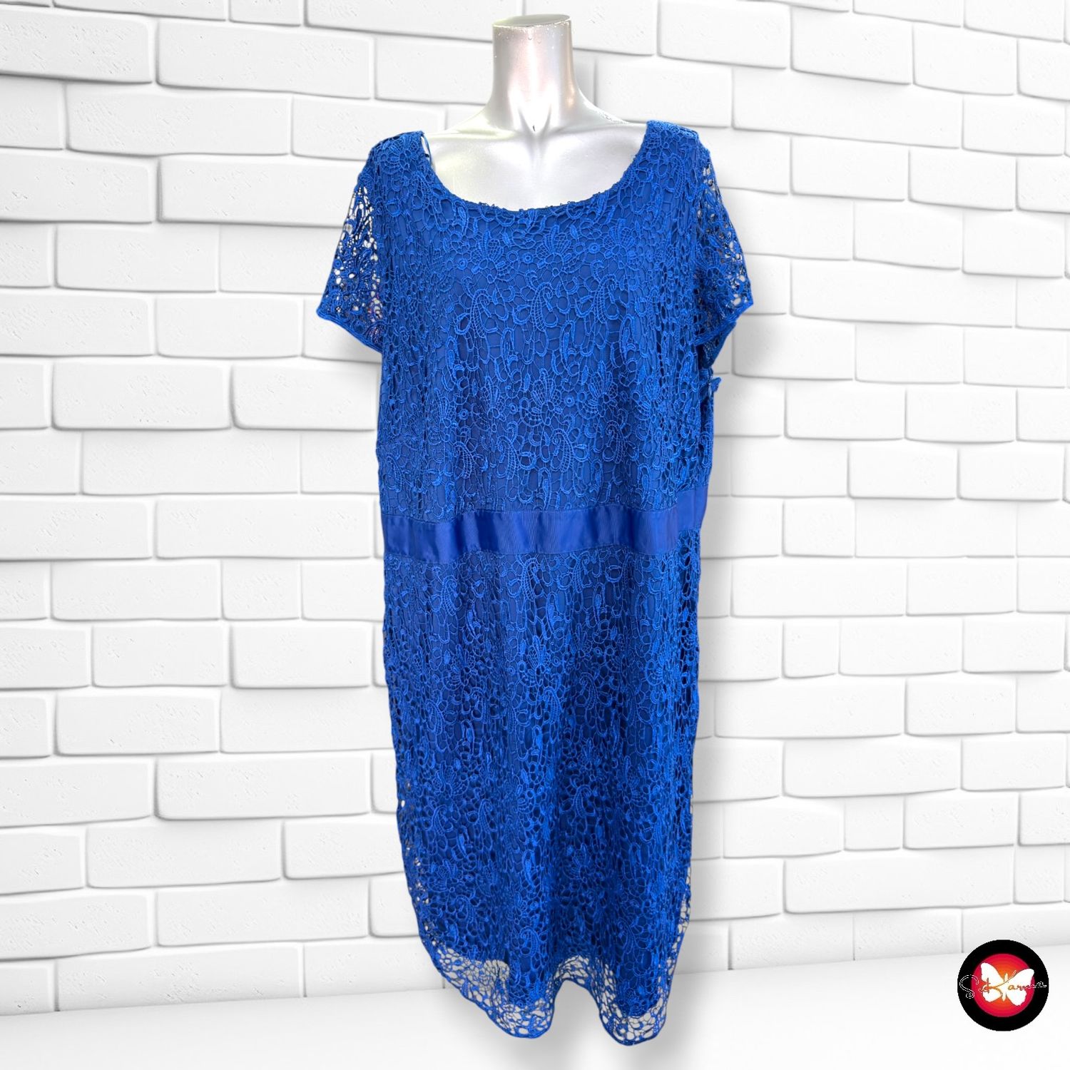 **HOY** Vestido de ceremonia de encaje SHEEGO color Azul Talla 52