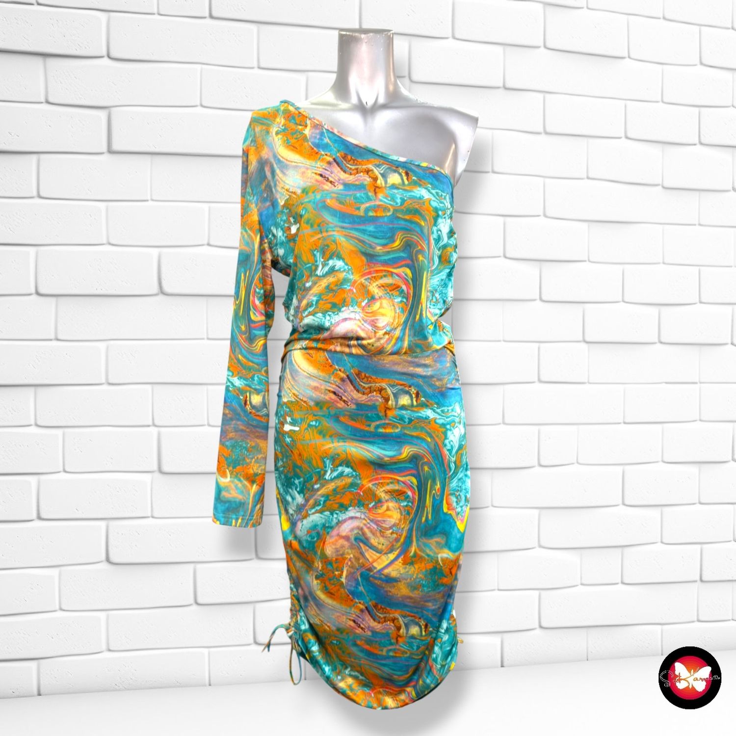 **HOY** Vestido asimétrico con drapeado SHEIN color Varios Talla L