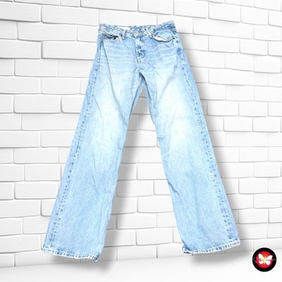 **HOY** Pantalón ancho de pierna ZARA color Azul vaquero Talla 38
