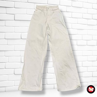 **HOY** Pantalón ancho de pierna H&amp;M color Crema Talla 34