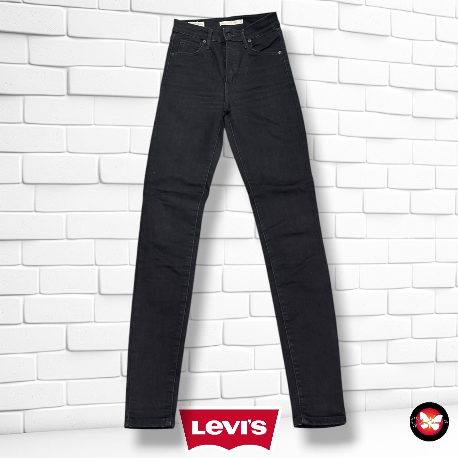 **HOY** Pantalón MILE HIGH SUPER SKINNY LEVI’S color Negro Talla XS (W25)