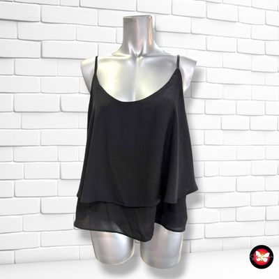 **HOY** Blusa de gasa de tirantes COLLOSEUM color Negro Talla L
