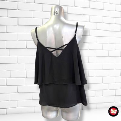 **HOY** Blusa de gasa de tirantes COLLOSEUM color Negro Talla L