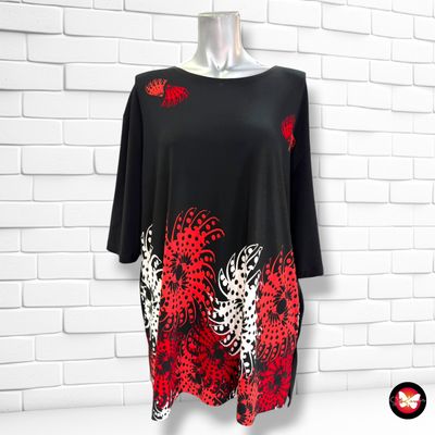 **HOY** Blusa de manga corta  color Negro y rojo Talla XL