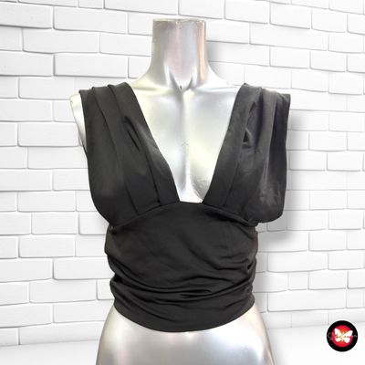 **HOY** Crop top de tirantes anchos SHEIN color Negro Talla XS