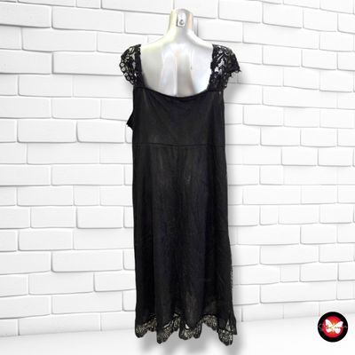 **HOY** Vestido lencero de encaje  color Negro Talla 5XL