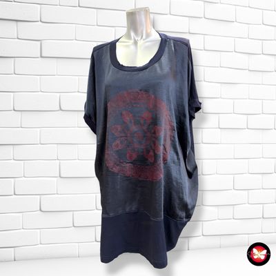 **HOY** Blusa con frente satinado ADIA color Azul marino Talla M (muy grande)