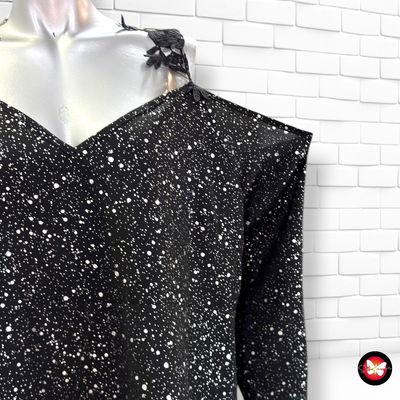 **HOY** Blusa de noche con hombros descubiertos  color Negro y plateado Talla 4XL