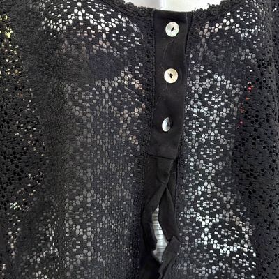 **HOY** Chaqueta de ganchillo APRICO color Negro Talla ÚNICA GRANDE