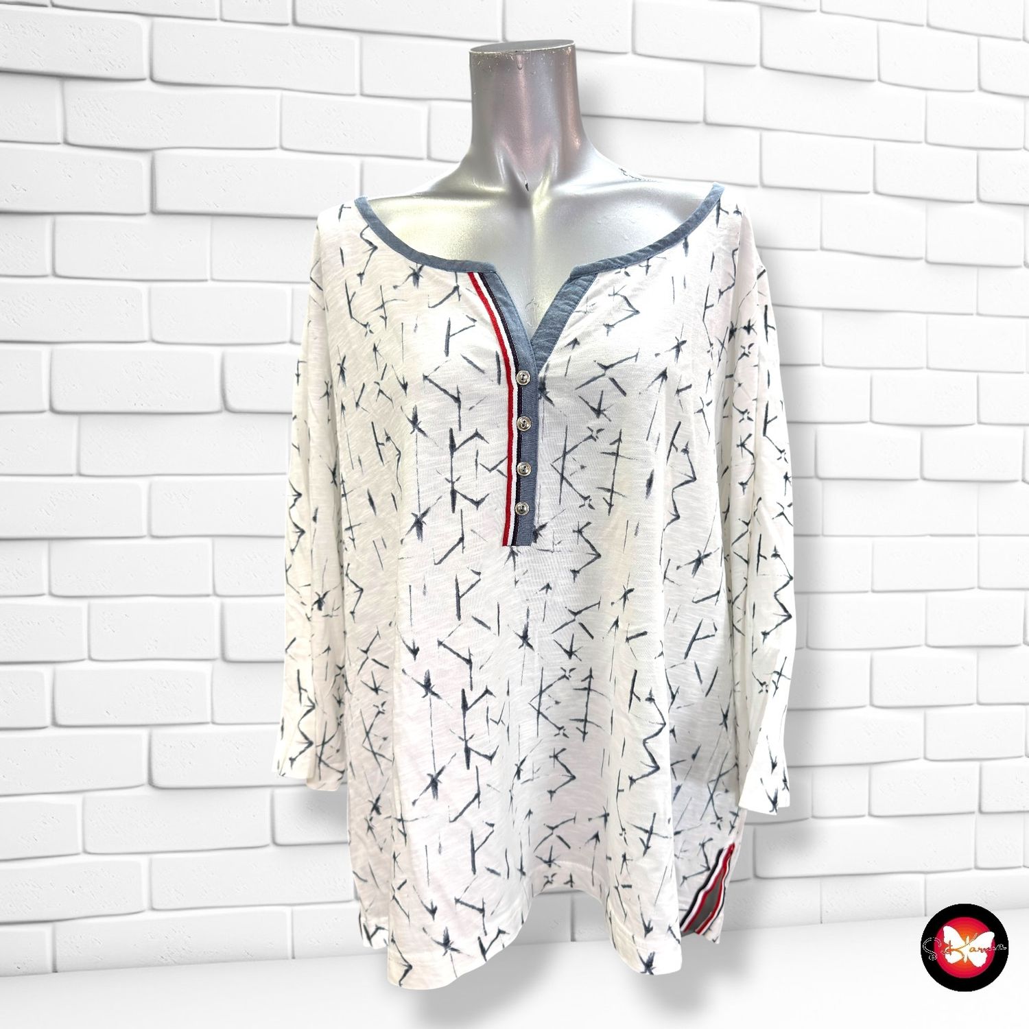 **HOY** Camiseta de media manga AMBRIA color Blanco y azul Talla 52