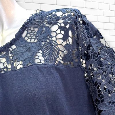 **HOY** Jersey con encaje ZIZZI color Azul marino Talla L (grande)