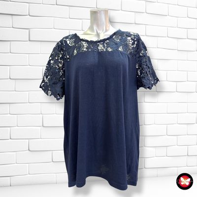 **HOY** Jersey con encaje ZIZZI color Azul marino Talla L (grande)