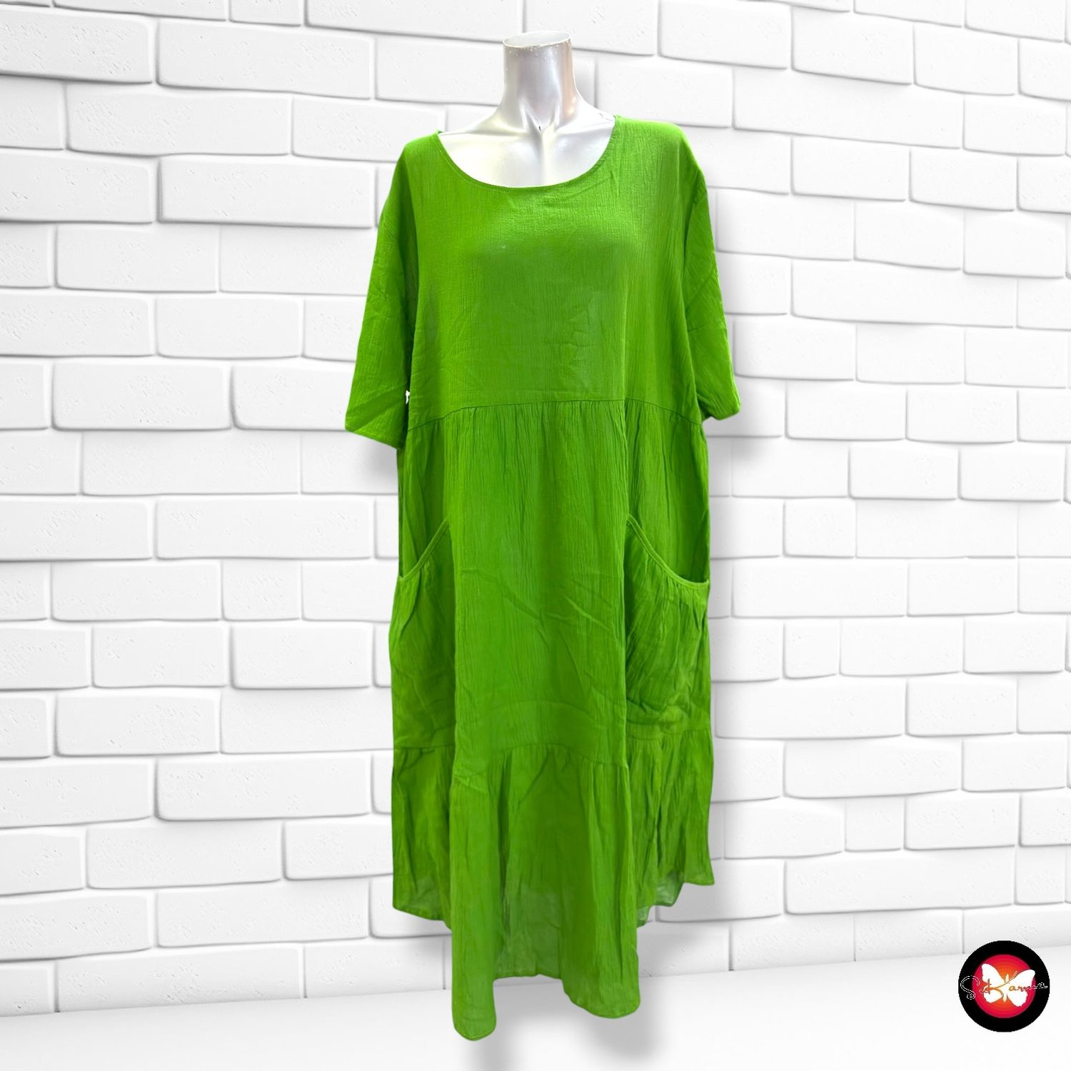 **HOY** Vestido fresquito con bolsillos  color Verde Talla 3XL