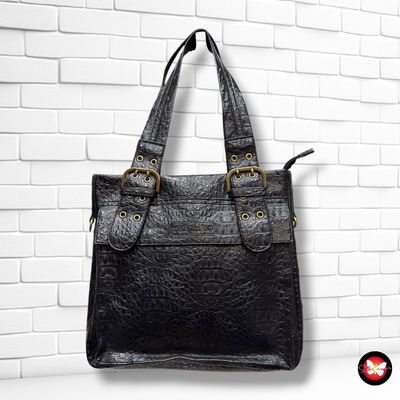 **HOY** Bolso de hombro efecto cocodrilo color Negro Talla MEDIANO