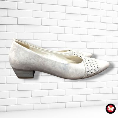 **HOY** Zapatos de tacón bajo de ante GABOR color Gris plata Talla Calzado 37,5 (4,5UK)