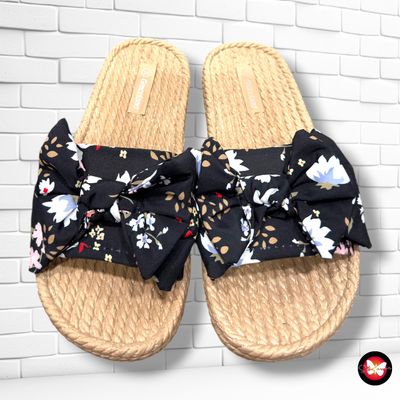 **HOY** Chanclas de flores GRACELAND color Negro y varios Talla Calzado 39
