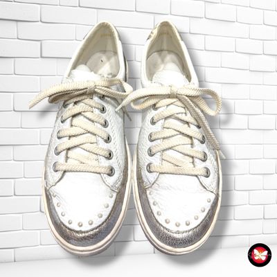 **HOY** Zapatillas de piel RIEKER color Blanco y plateado Talla Calzado 39