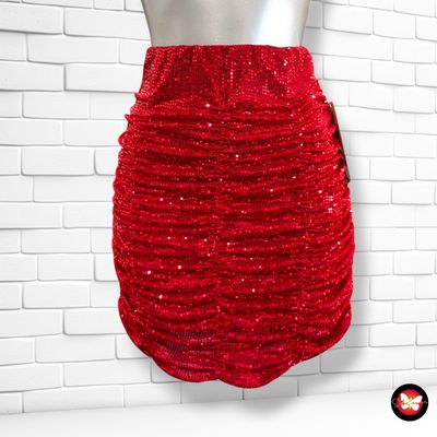 **HOY** Falda de noche de lentejuelas LISA STYLE color Rojo Talla S