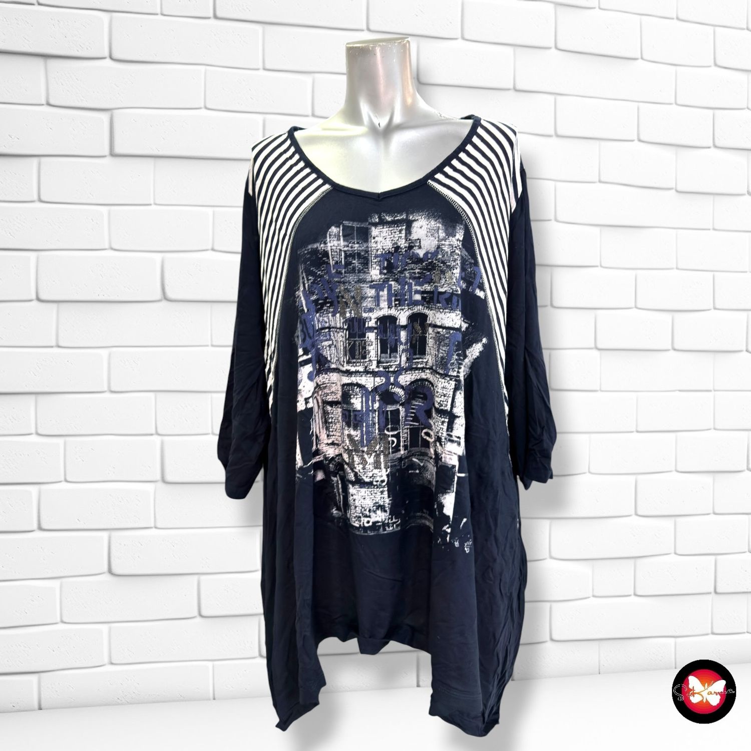 **HOY** Camiseta de media manga  color Azul marino y blanco Talla 5XL