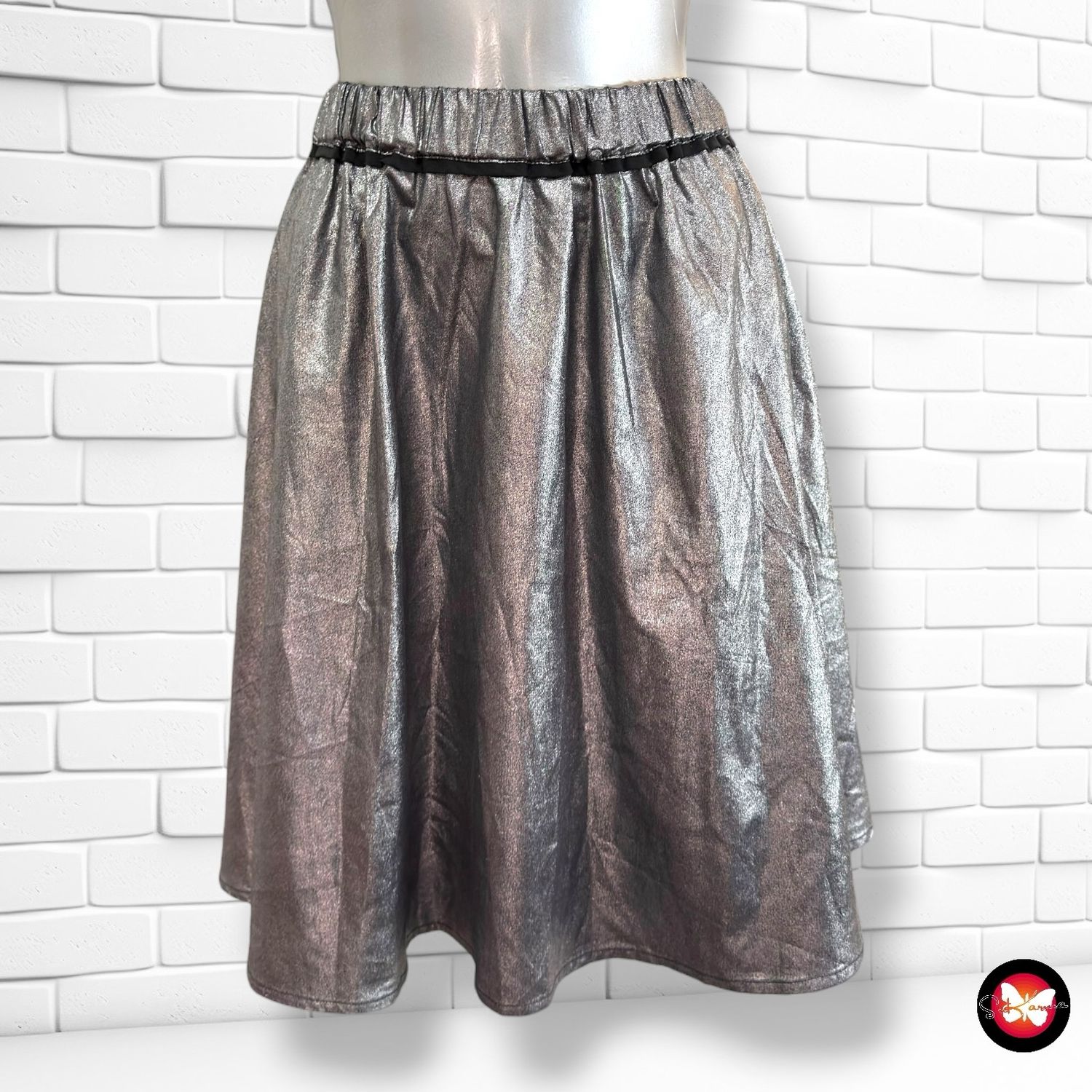 **HOY** Falda de noche metalizada STUDIO UNTOLD color Plateado Talla 48