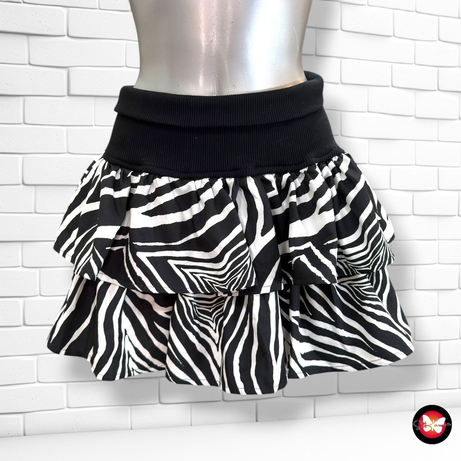 **HOY** Falda / short estampado cebra MIMI SELECTED color Negro y blanco Talla M/L