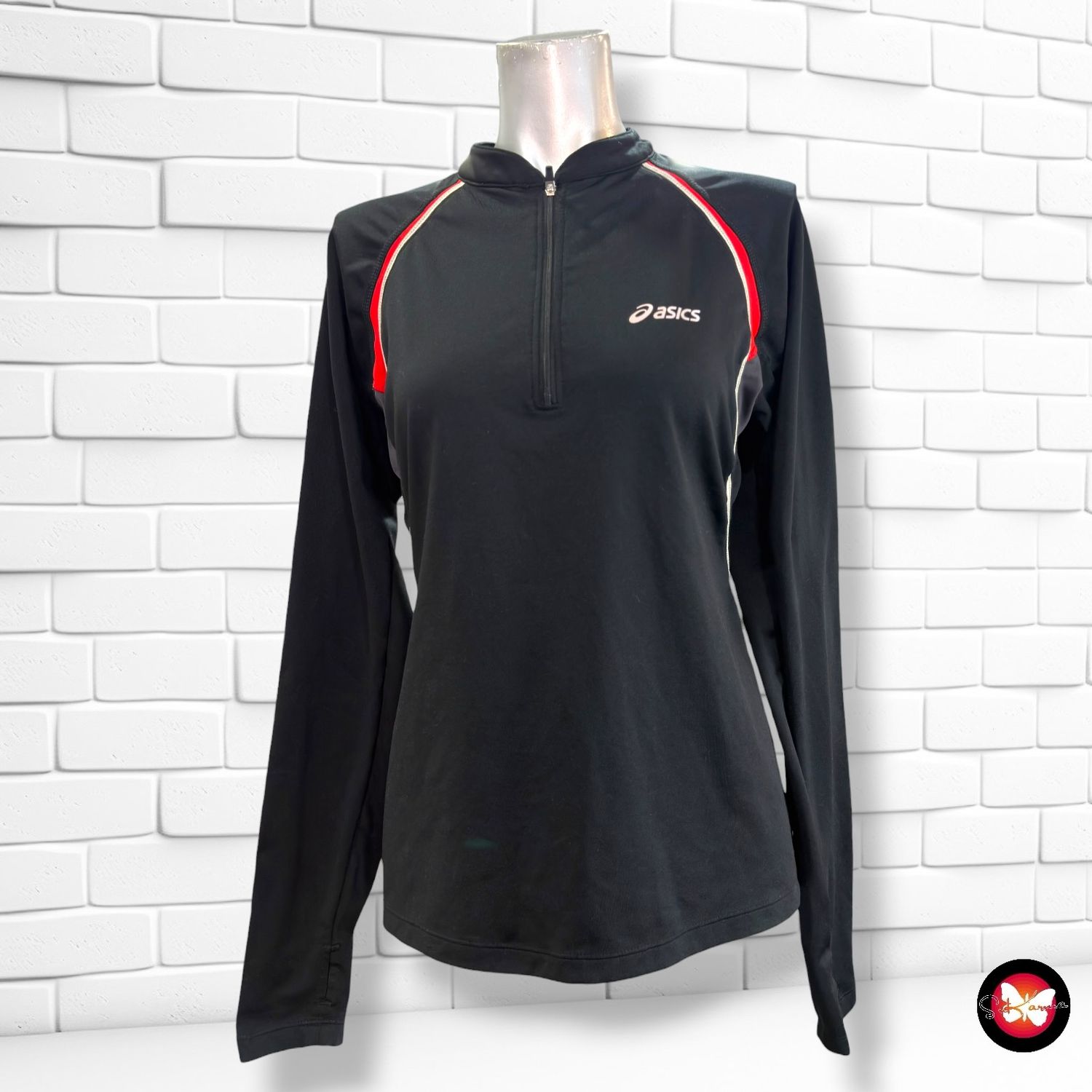 **HOY** Sudadera deportiva ASICS color Negro y rojo Talla M