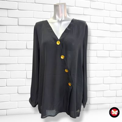 **HOY** Blusa traslúcida con botones ENCUENTRO color Negro Talla 46