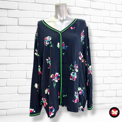 **HOY** Blusa de manga larga estampado flores CECIL color Azul marino y varios Talla XXL (grande)