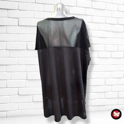 **HOY** Blusa de manga corta con rejilla en la espalda ZIZZI color Negro Talla XL (grande)