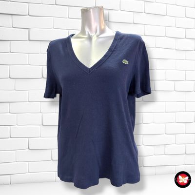 **HOY** Camiseta de manga corta canalé LACOSTE color Azul marino Talla 42