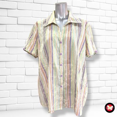 **HOY** Camisa de manga corta de rayitas BEXLEYS color Varios Talla 48 (grande)