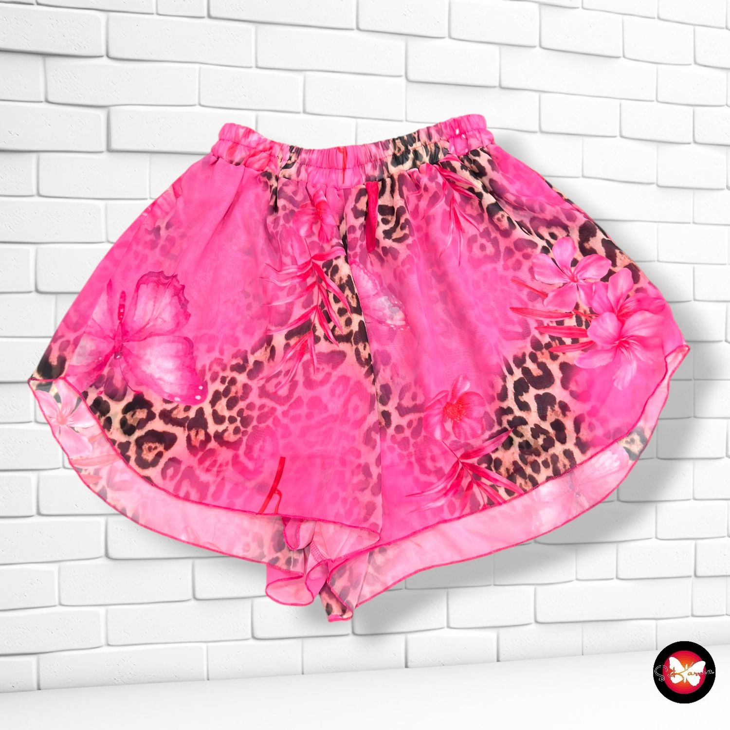 **HOY** Short de gasa traslúcido BY RICCA color Rosa Talla M