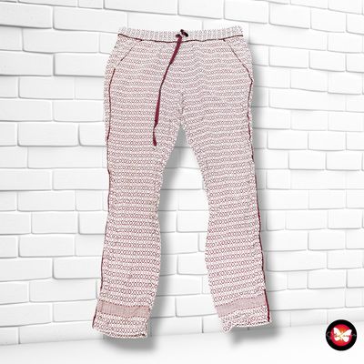**HOY** Pantalón sueltito TOMMY HILFIGER color Blanco y granate Talla 36 (6USA)