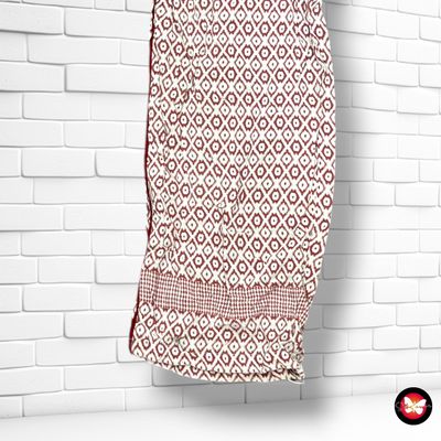 **HOY** Pantalón sueltito TOMMY HILFIGER color Blanco y granate Talla 36 (6USA)