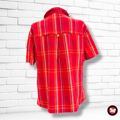 **HOY** Camisa de manga corta de cuadros VAUDE color Rojo y naranja Talla 44