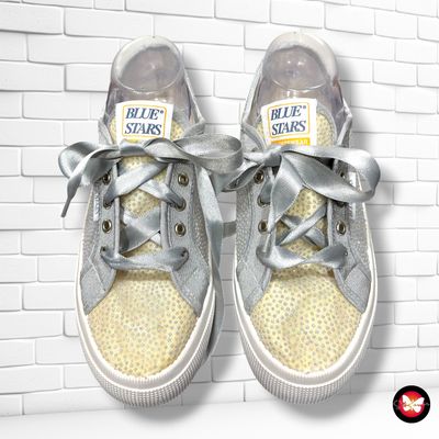 **HOY** Zapatillas traslúcidas con brillitos BLUE STARS color Gris plata Talla Calzado 38