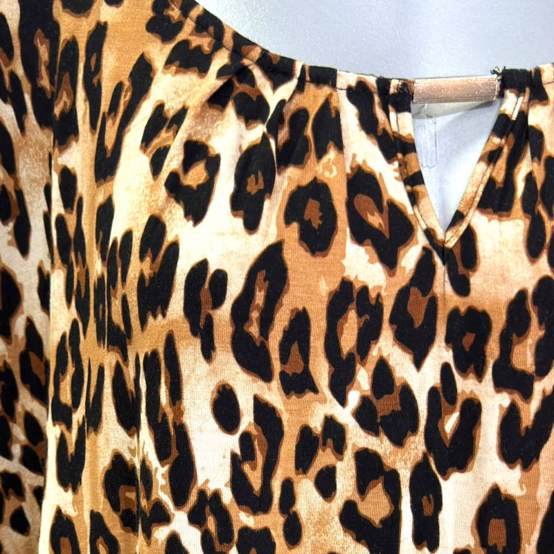 Blusa animal print JANINA color Camel y negro Talla XL (grande)