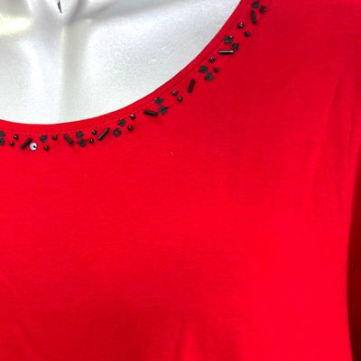 **HOY** Camiseta de media manga con canutillos MY LINE color Rojo Talla 44/46