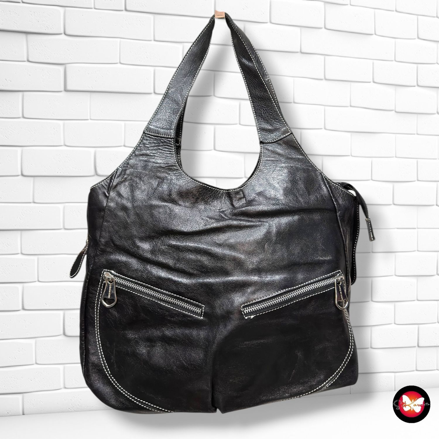 **HOY** Bolso de hombro de piel ZANON &amp; ZAGO color Negro Talla GRANDE