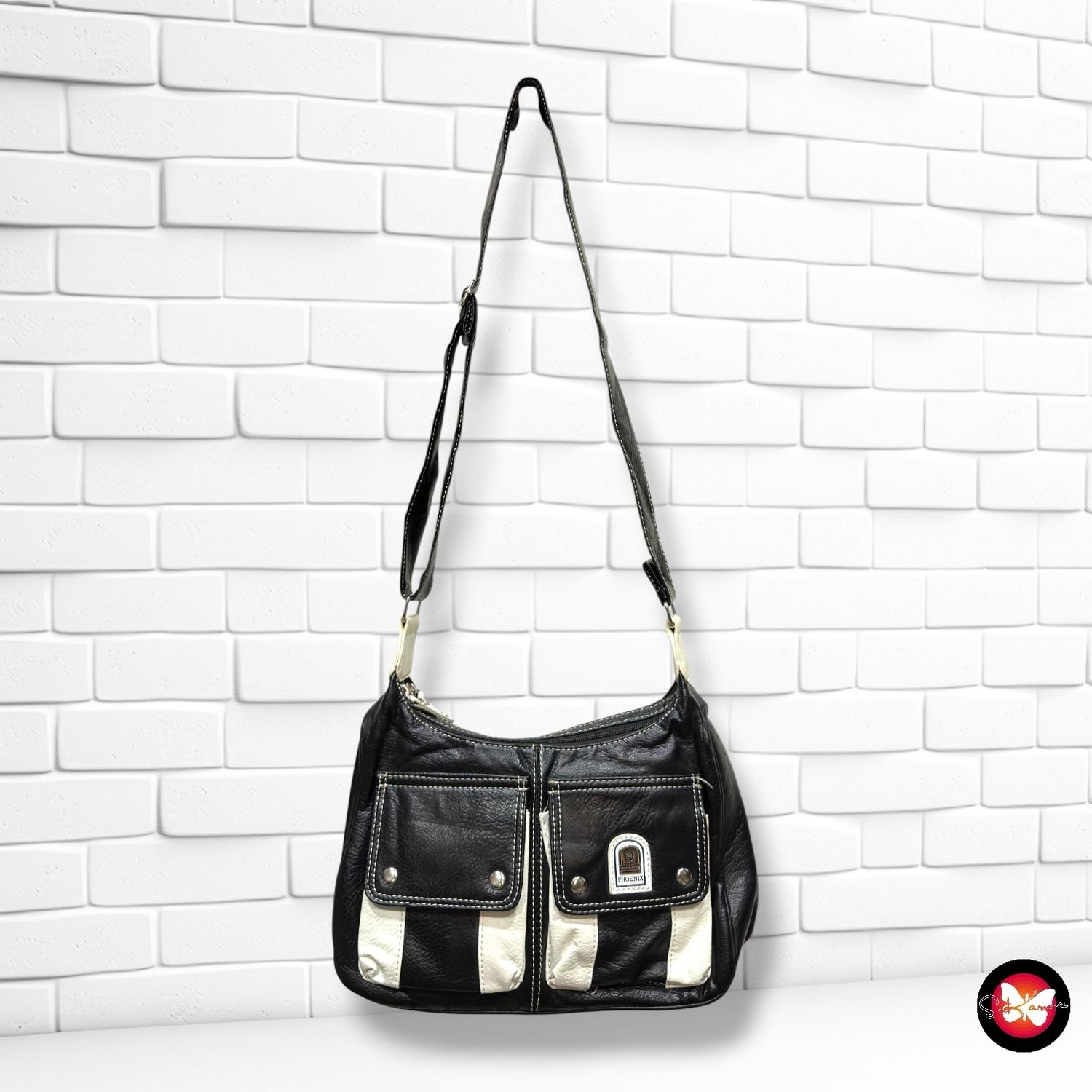 **HOY** Bolso bandolera  color Negro y blanco Talla MEDIANO